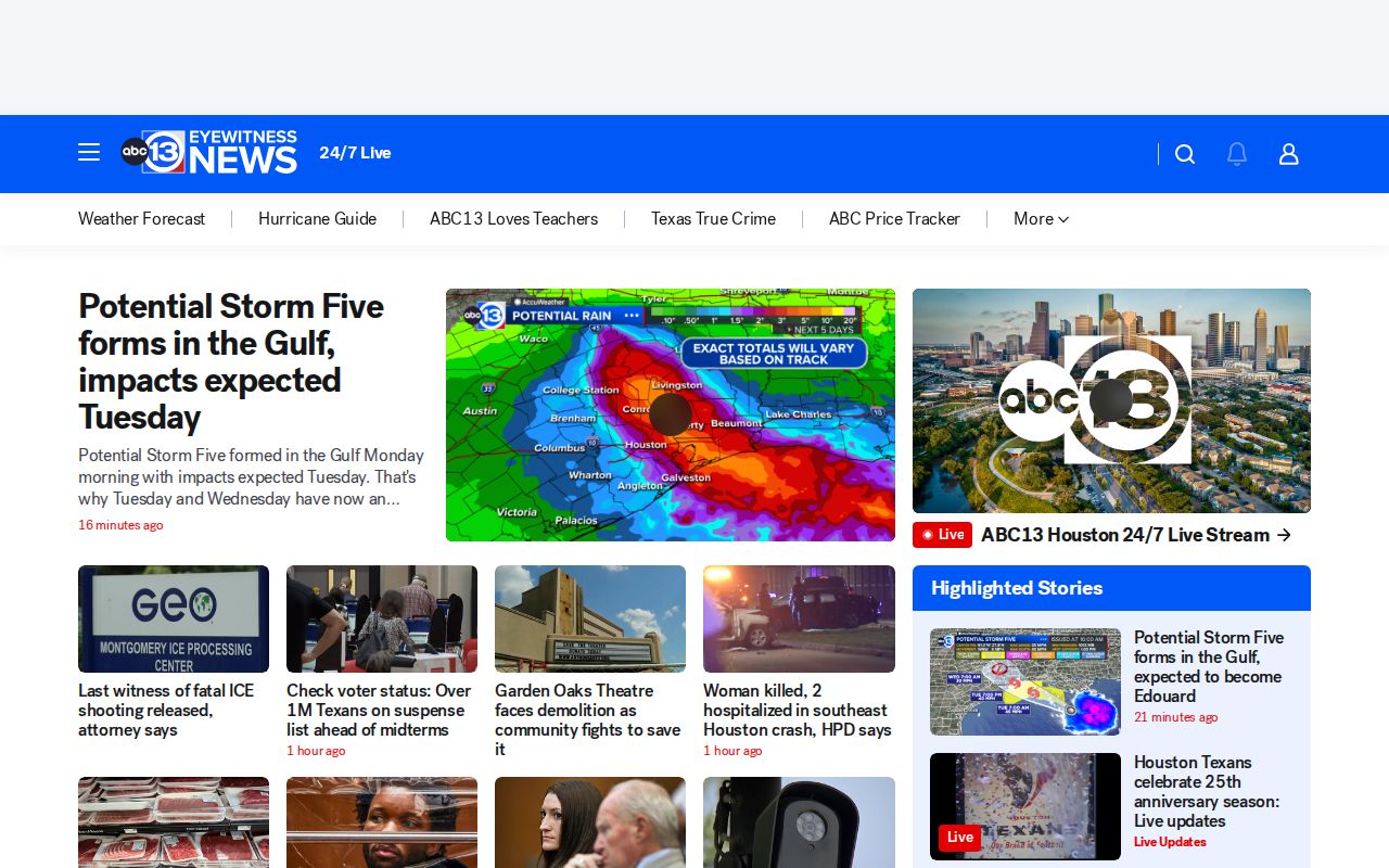 ABC13 Houston local news landing page for Harris County crime reporting