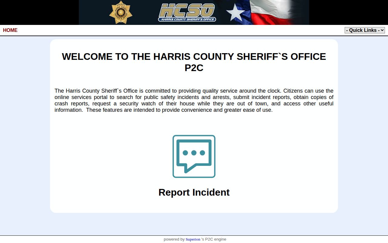 Harris County incident and arrest search portal